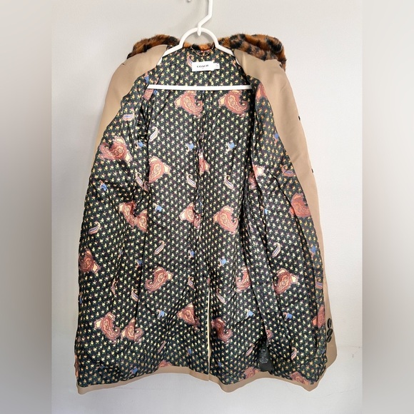 NWOT Coach Leather Trim Coat Size 00/ XS Jacket - Picture 8 of 9